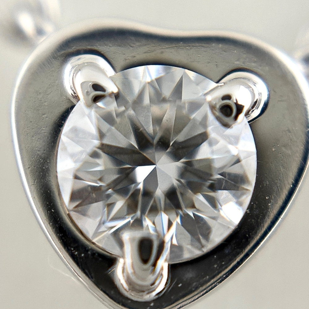 CARTIER Silver Diamond Heart Necklace - Picture 2 of 6